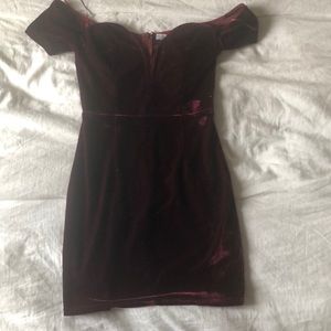 Burgundy Velvet Dress